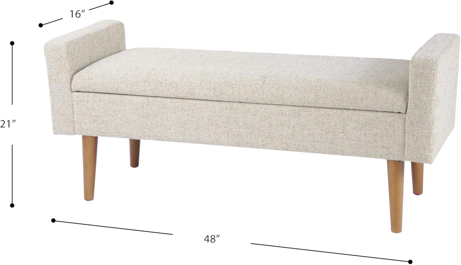 imageHomePop Fulton Storage Bench Muted MintTextured Cream