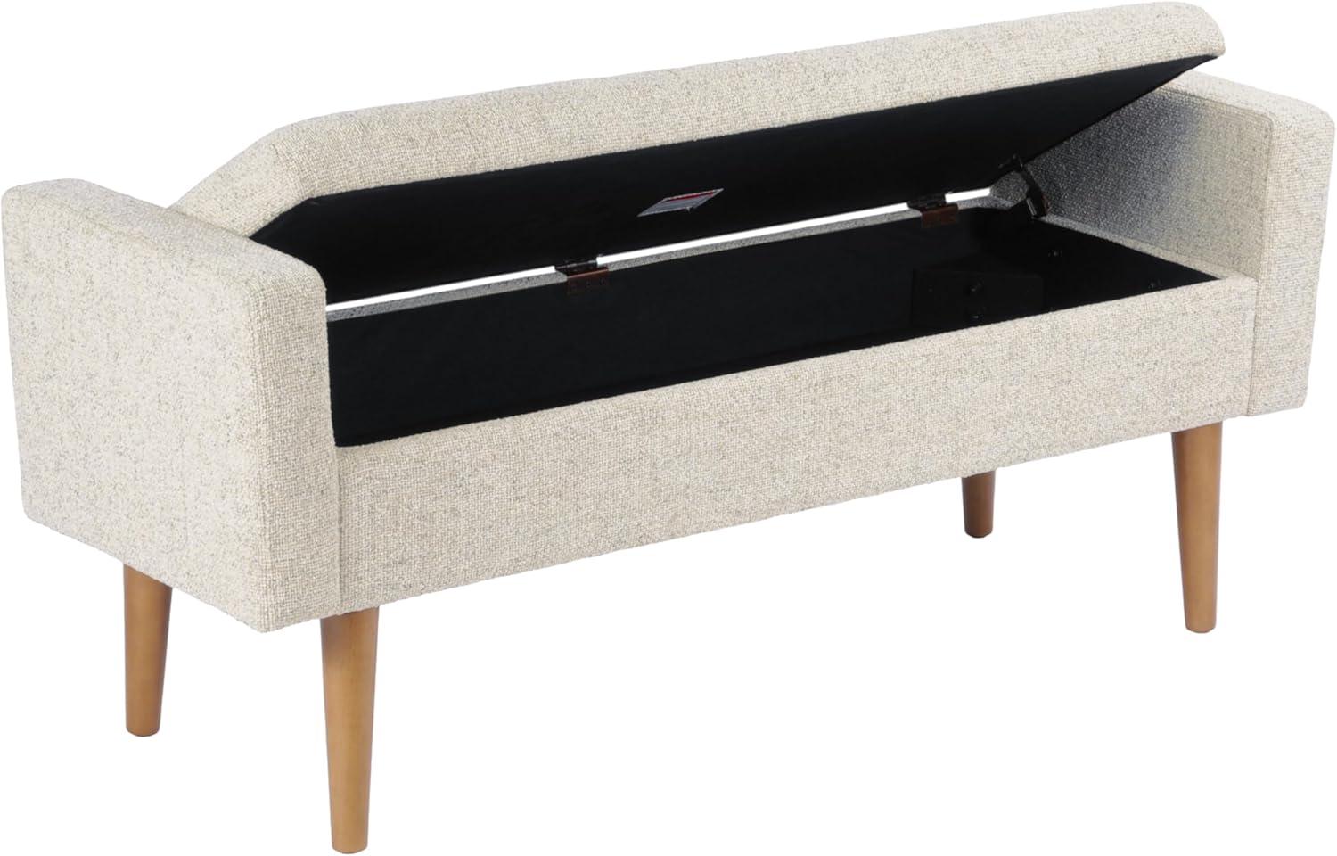 imageHomePop Fulton Storage Bench Muted MintTextured Cream