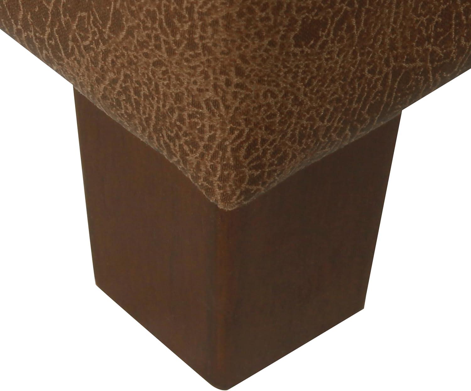 imageHomePop Large Upholstered Rectangular Storage Ottoman Bench with Hinged Lid NavyDistressed Brown Faux Leather