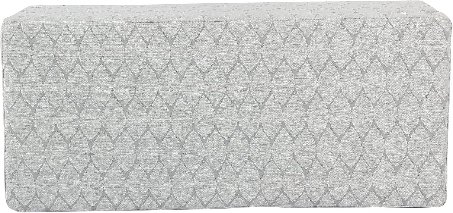 imageHomePop Large Upholstered Rectangular Storage Ottoman Bench with Hinged Lid NavyGray and Brown