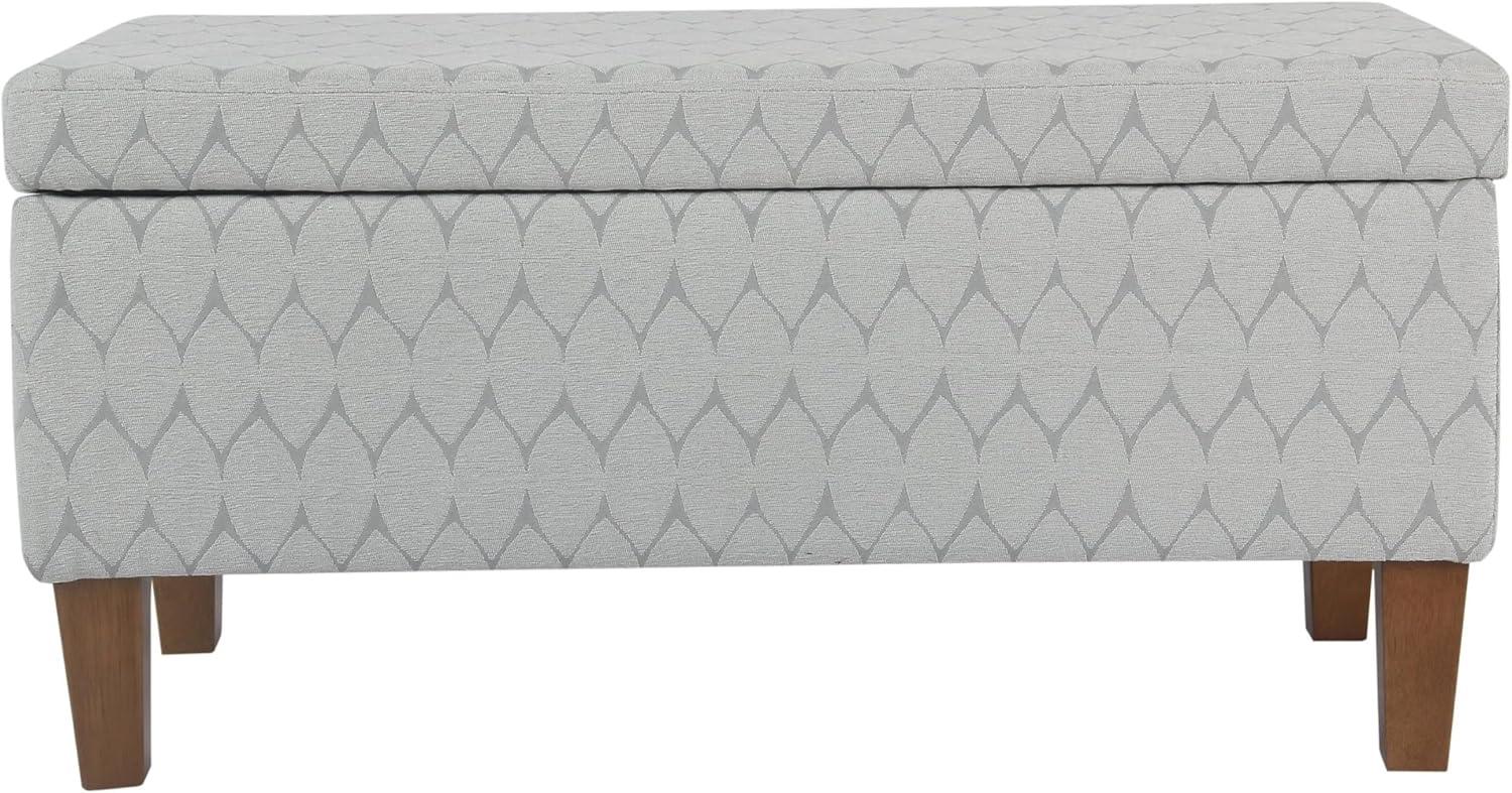 imageHomePop Large Upholstered Rectangular Storage Ottoman Bench with Hinged Lid NavyGray and Brown
