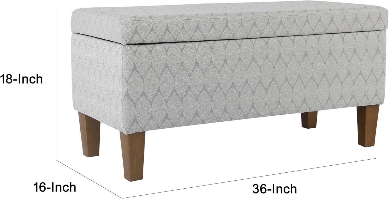 imageHomePop Large Upholstered Rectangular Storage Ottoman Bench with Hinged Lid NavyGray and Brown