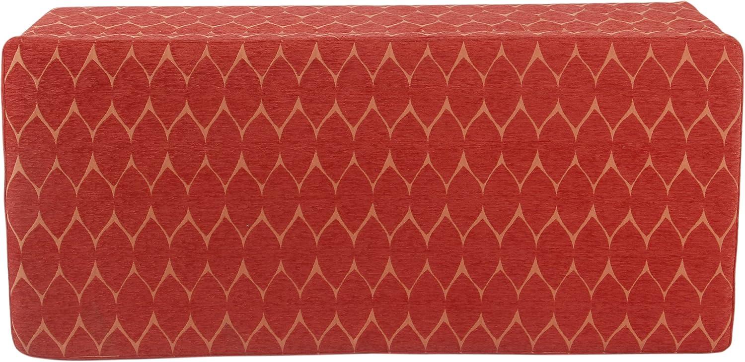 imageHomePop Large Upholstered Rectangular Storage Ottoman Bench with Hinged Lid NavyOrange and Brown