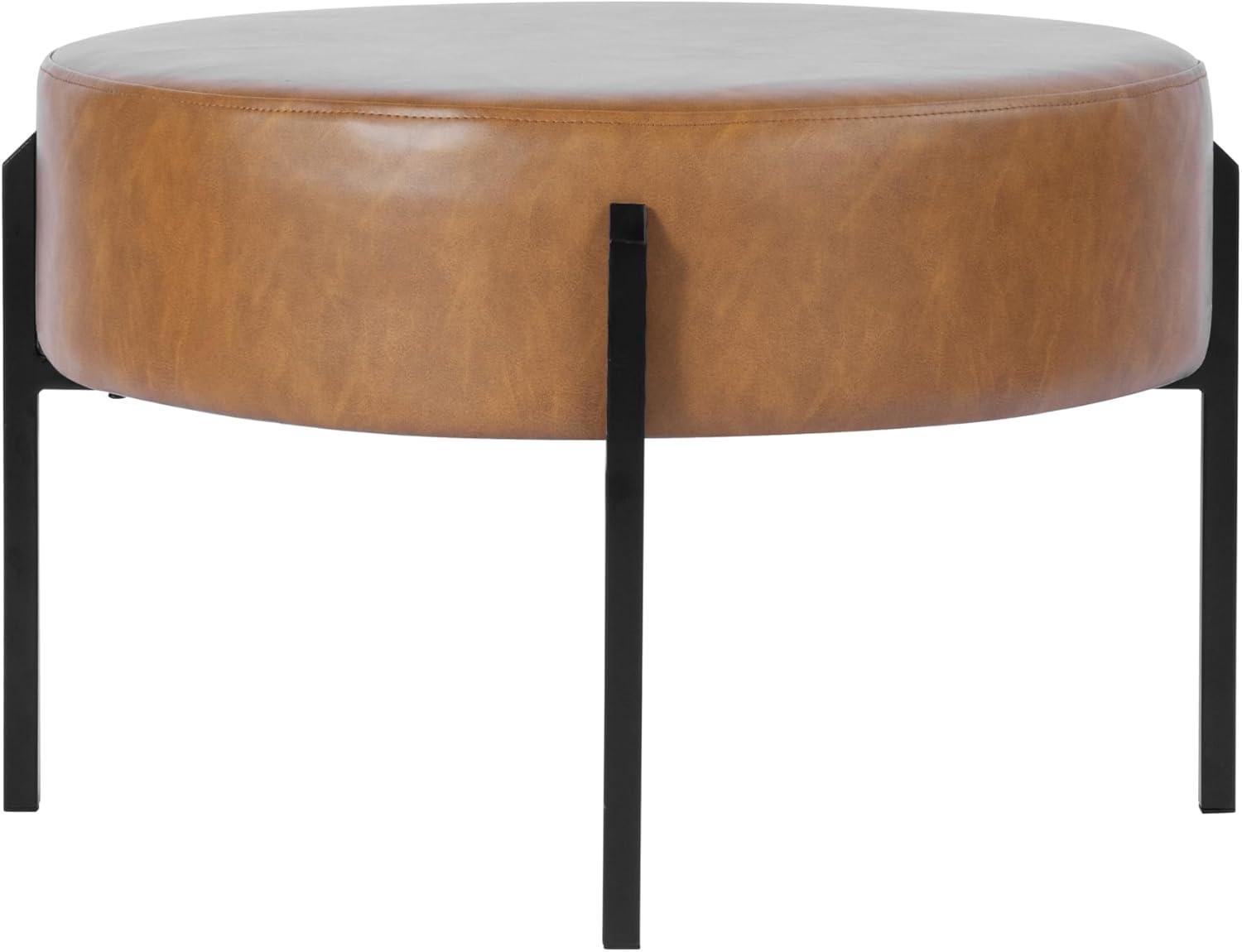 imageHomePop Luna Modern Round OttomanHomepop Home DcorOttoman for Living Room amp Bedroom Pink BoucleBrown