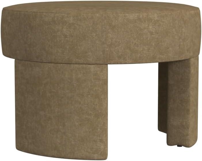 imageHomePop Luna Modern Round OttomanHomepop Home DcorOttoman for Living Room amp Bedroom Pink BoucleMocha Velvet