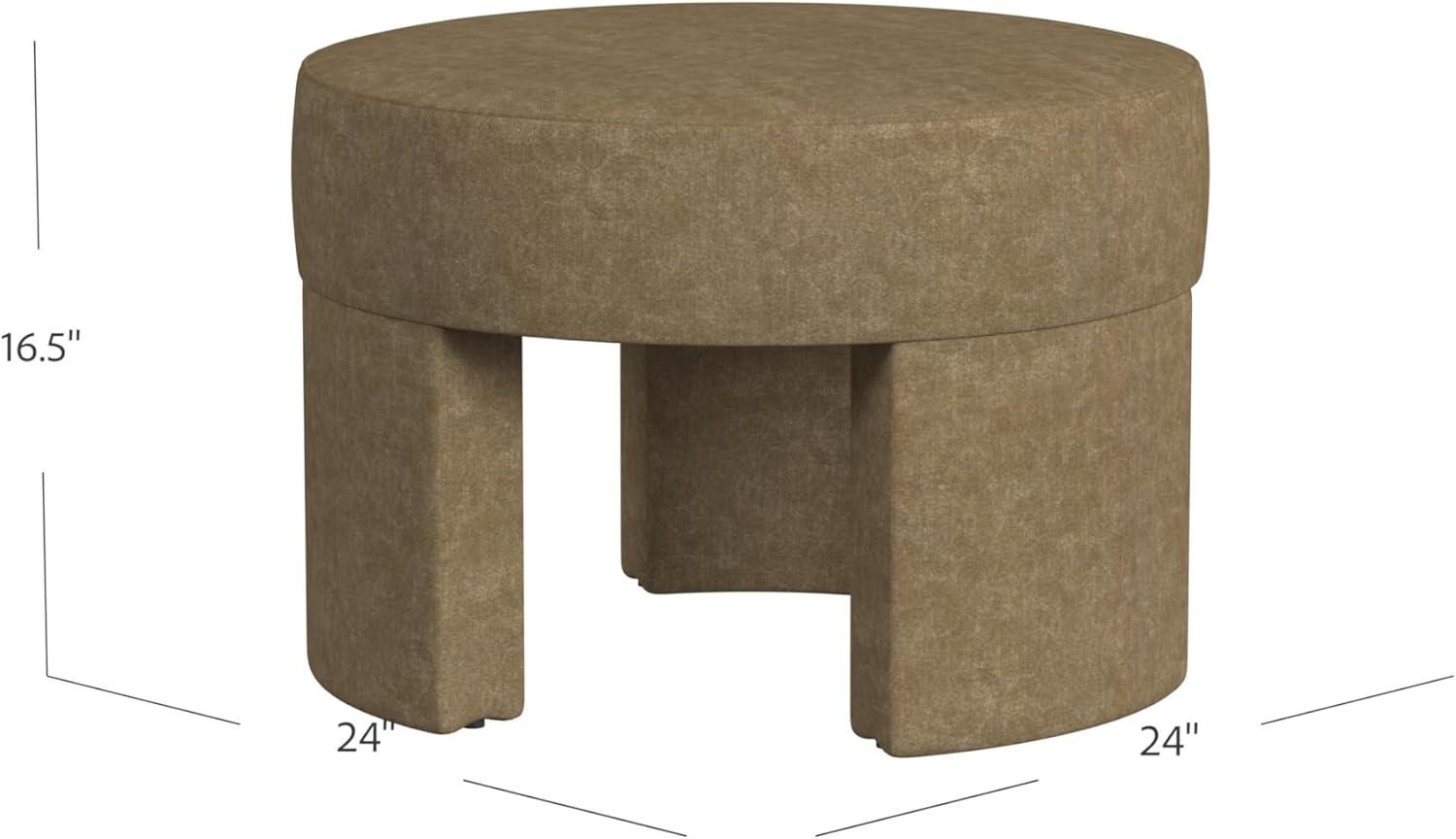 imageHomePop Luna Modern Round OttomanHomepop Home DcorOttoman for Living Room amp Bedroom Pink BoucleMocha Velvet