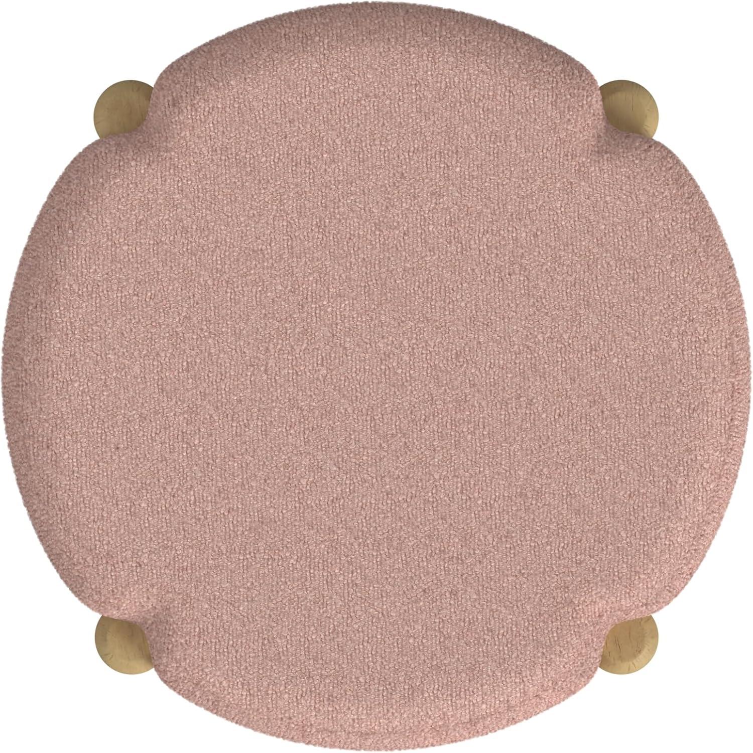 imageHomePop Luna Modern Round OttomanHomepop Home DcorOttoman for Living Room amp Bedroom Pink BouclePink