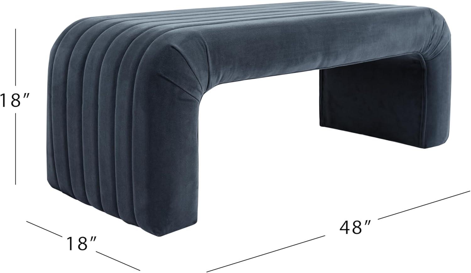 imageHomePop Modern Arch Velvet OttomanHomepop Home DcorOttoman for Living Room amp Bedroom Steel Blue VelvetBlue Velvet