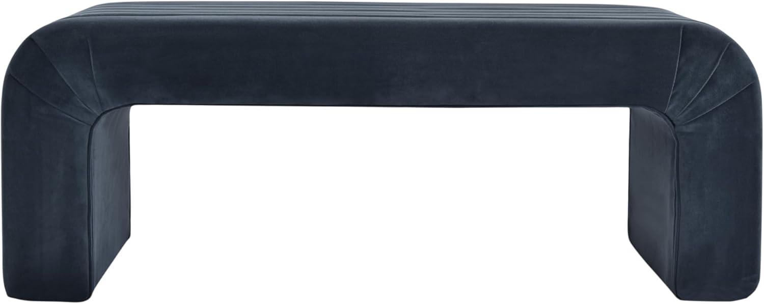 imageHomePop Modern Arch Velvet OttomanHomepop Home DcorOttoman for Living Room amp Bedroom Steel Blue VelvetBlue Velvet