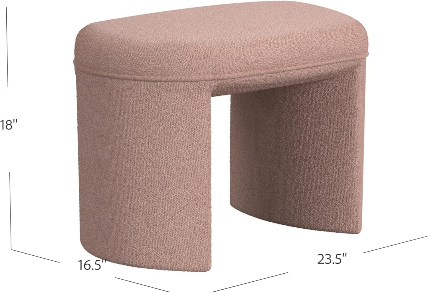 imageHomePop Modern Arch Velvet OttomanHomepop Home DcorOttoman for Living Room amp Bedroom Steel Blue VelvetBoucle Pink