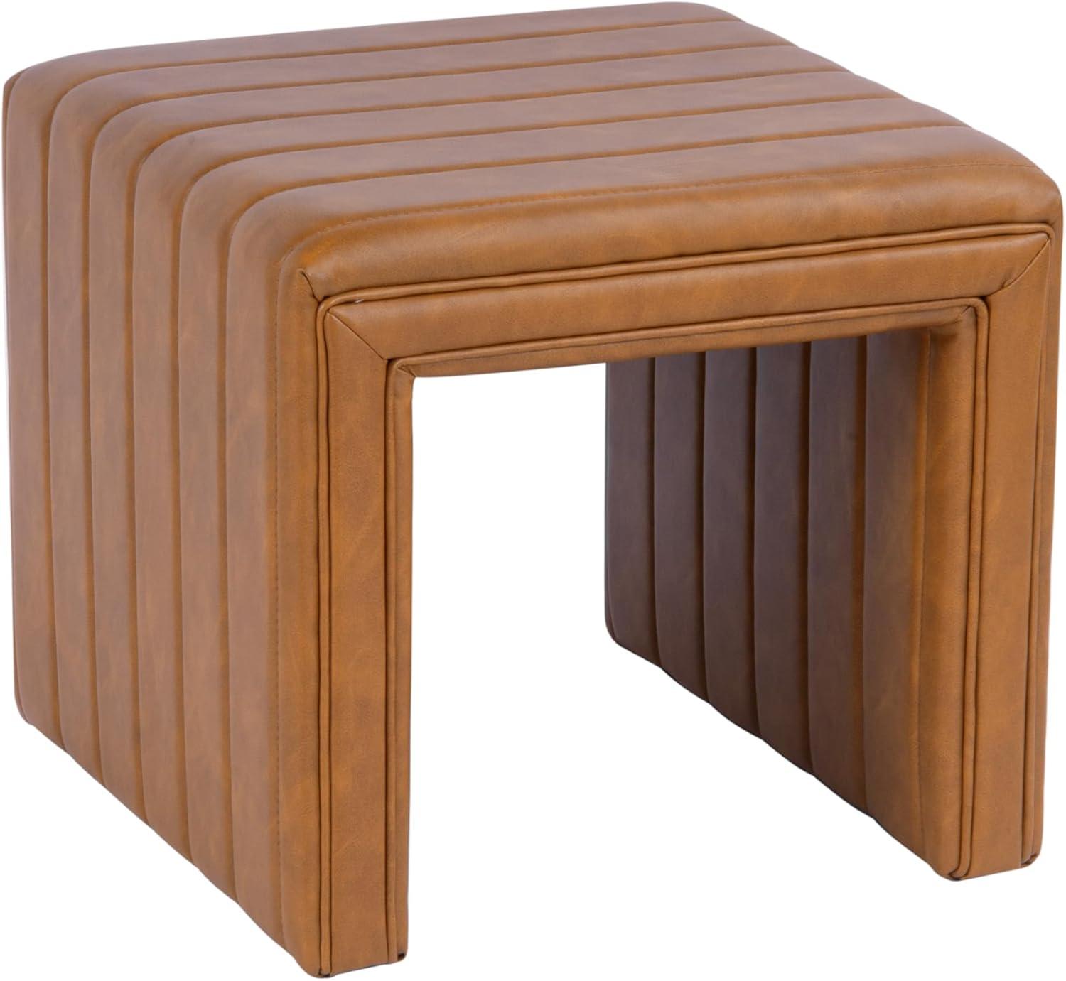 imageHomePop Modern Arch Velvet OttomanHomepop Home DcorOttoman for Living Room amp Bedroom Steel Blue VelvetCarmel Brown