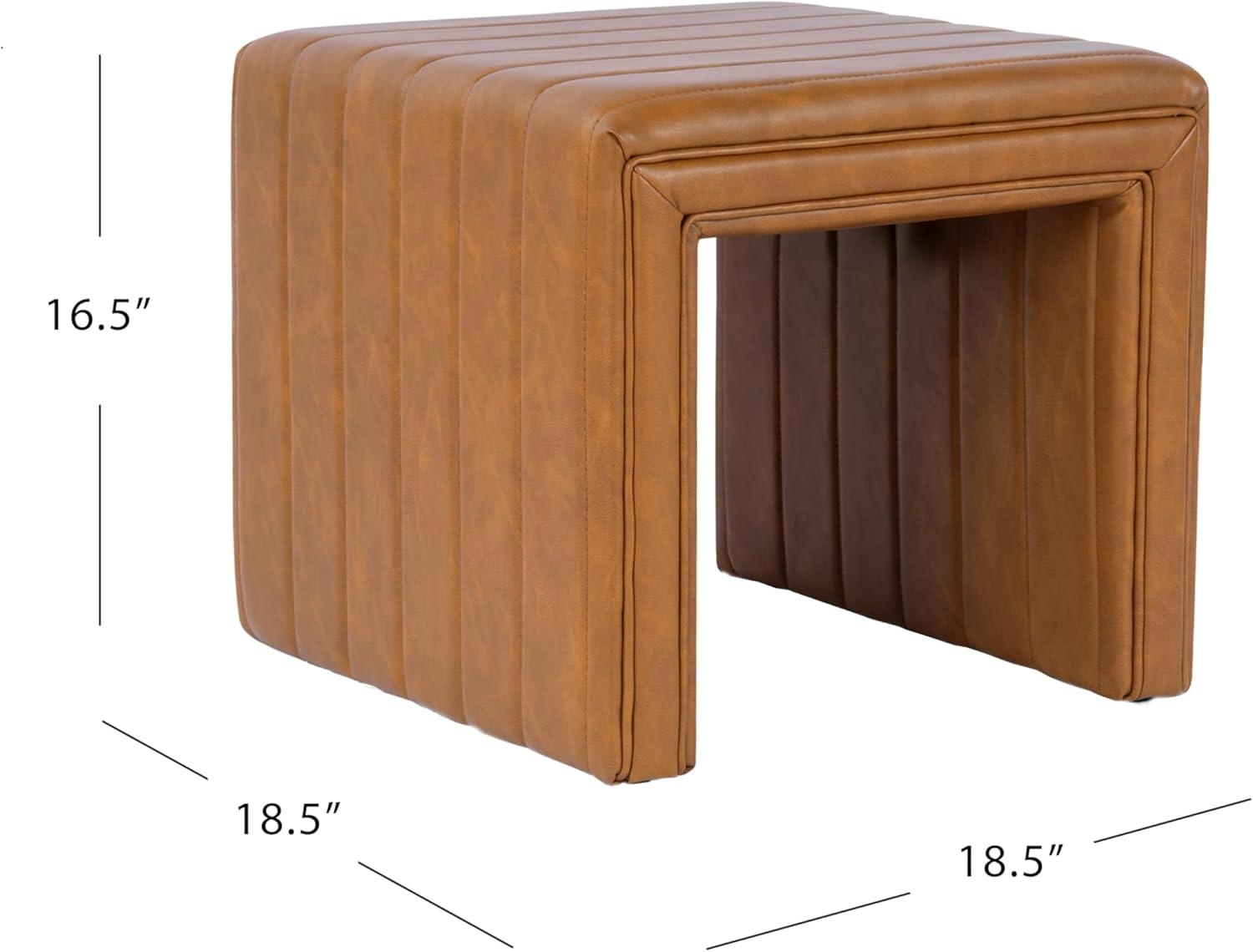 imageHomePop Modern Arch Velvet OttomanHomepop Home DcorOttoman for Living Room amp Bedroom Steel Blue VelvetCarmel Brown