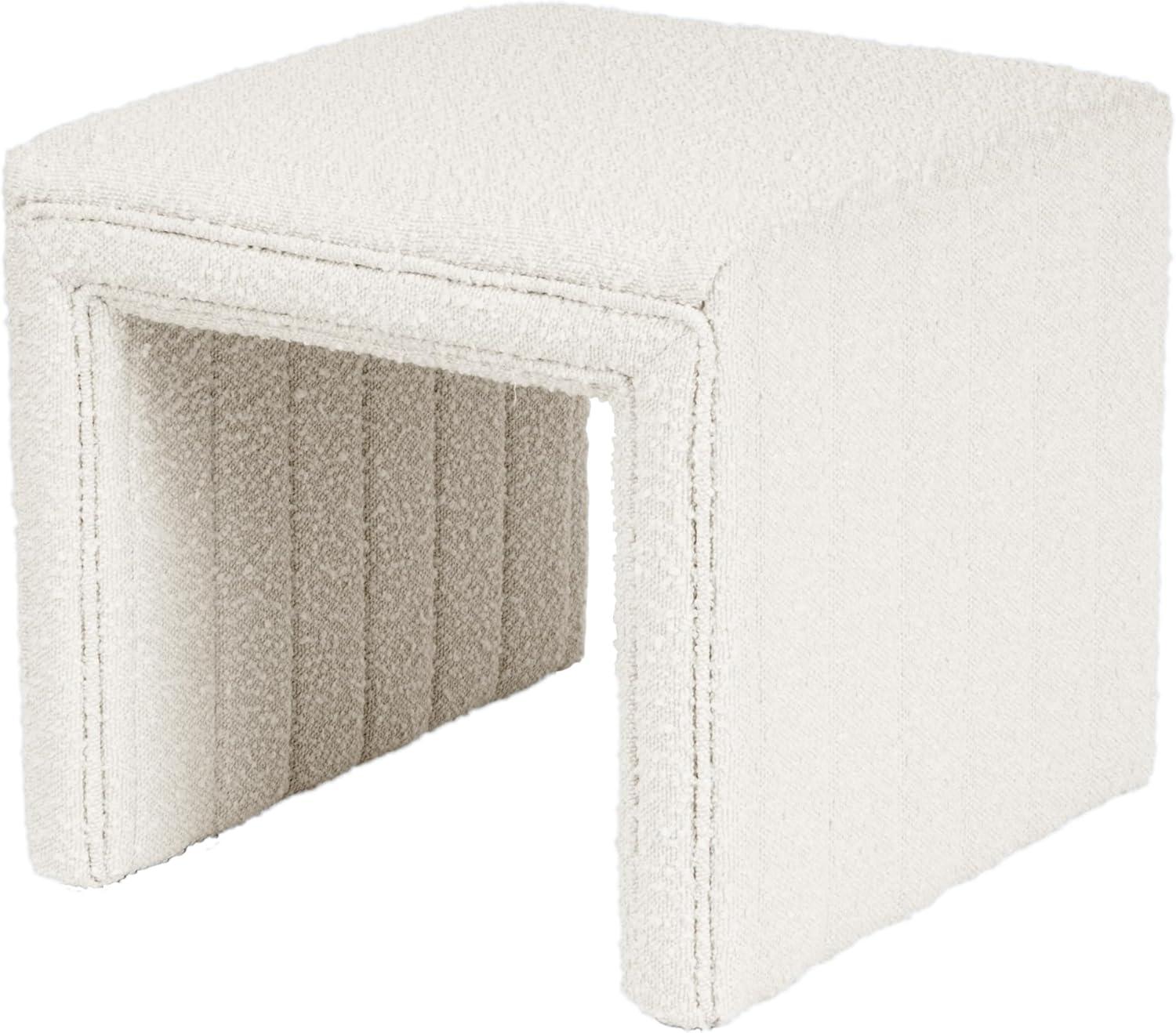 imageHomePop Modern Arch Velvet OttomanHomepop Home DcorOttoman for Living Room amp Bedroom Steel Blue VelvetCream Boucle