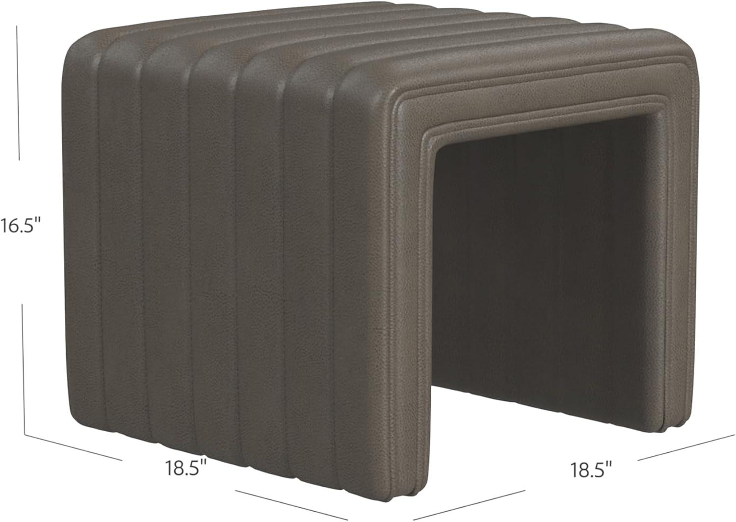imageHomePop Modern Arch Velvet OttomanHomepop Home DcorOttoman for Living Room amp Bedroom Steel Blue VelvetEwter Gray Faux Leather