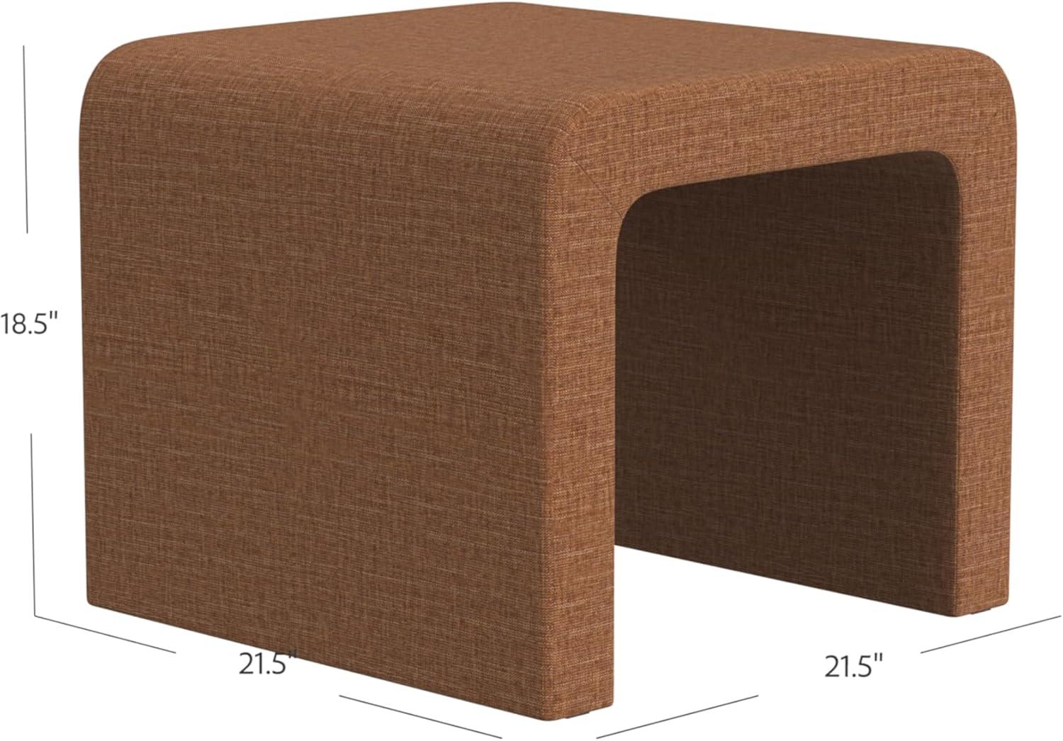 imageHomePop Modern Arch Velvet OttomanHomepop Home DcorOttoman for Living Room amp Bedroom Steel Blue VelvetOrange Rust
