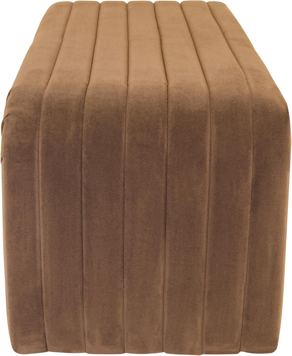 imageHomePop Modern Arch Velvet OttomanHomepop Home DcorOttoman for Living Room amp Bedroom Steel Blue VelvetRust Orange Velvet