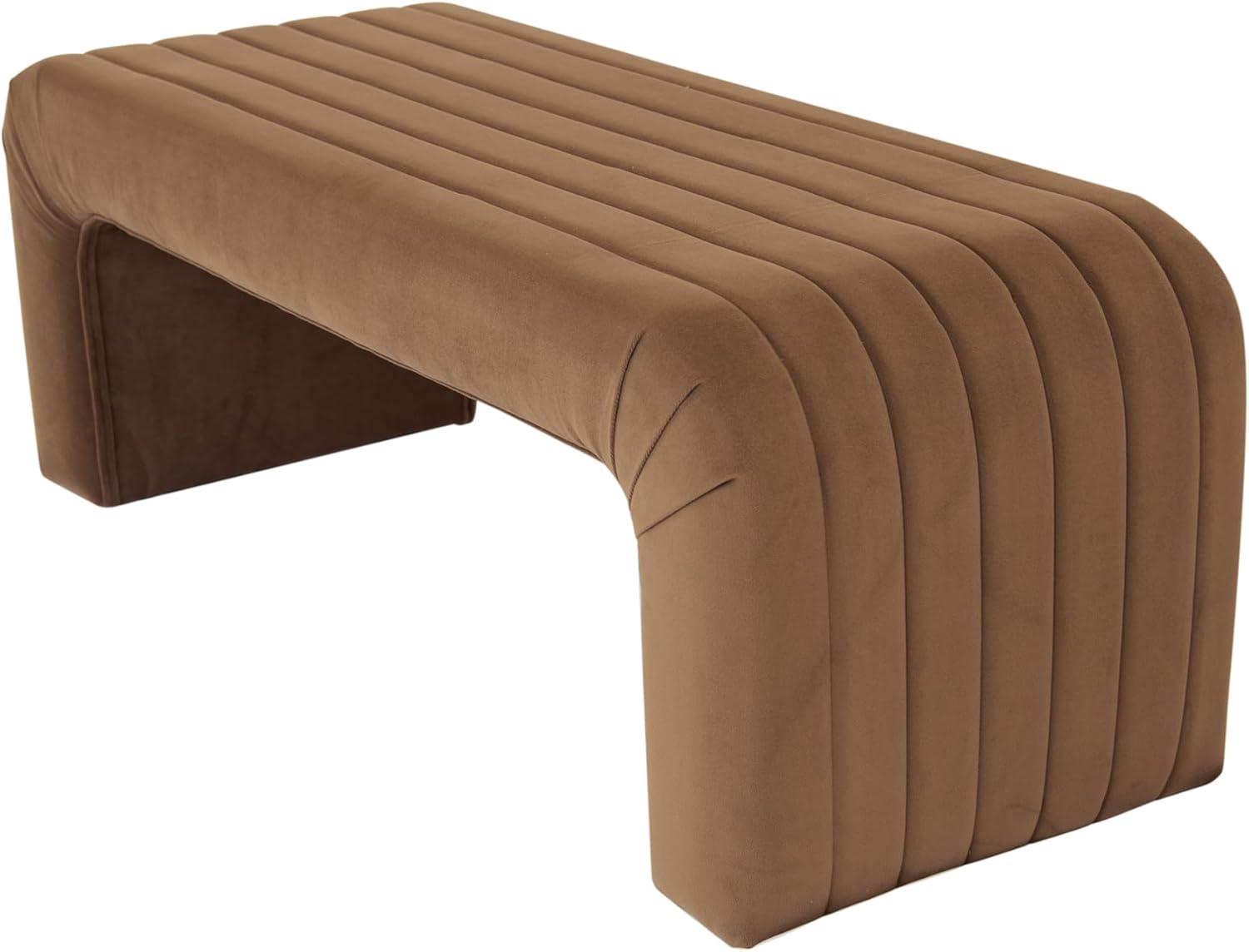 imageHomePop Modern Arch Velvet OttomanHomepop Home DcorOttoman for Living Room amp Bedroom Steel Blue VelvetRust Orange Velvet
