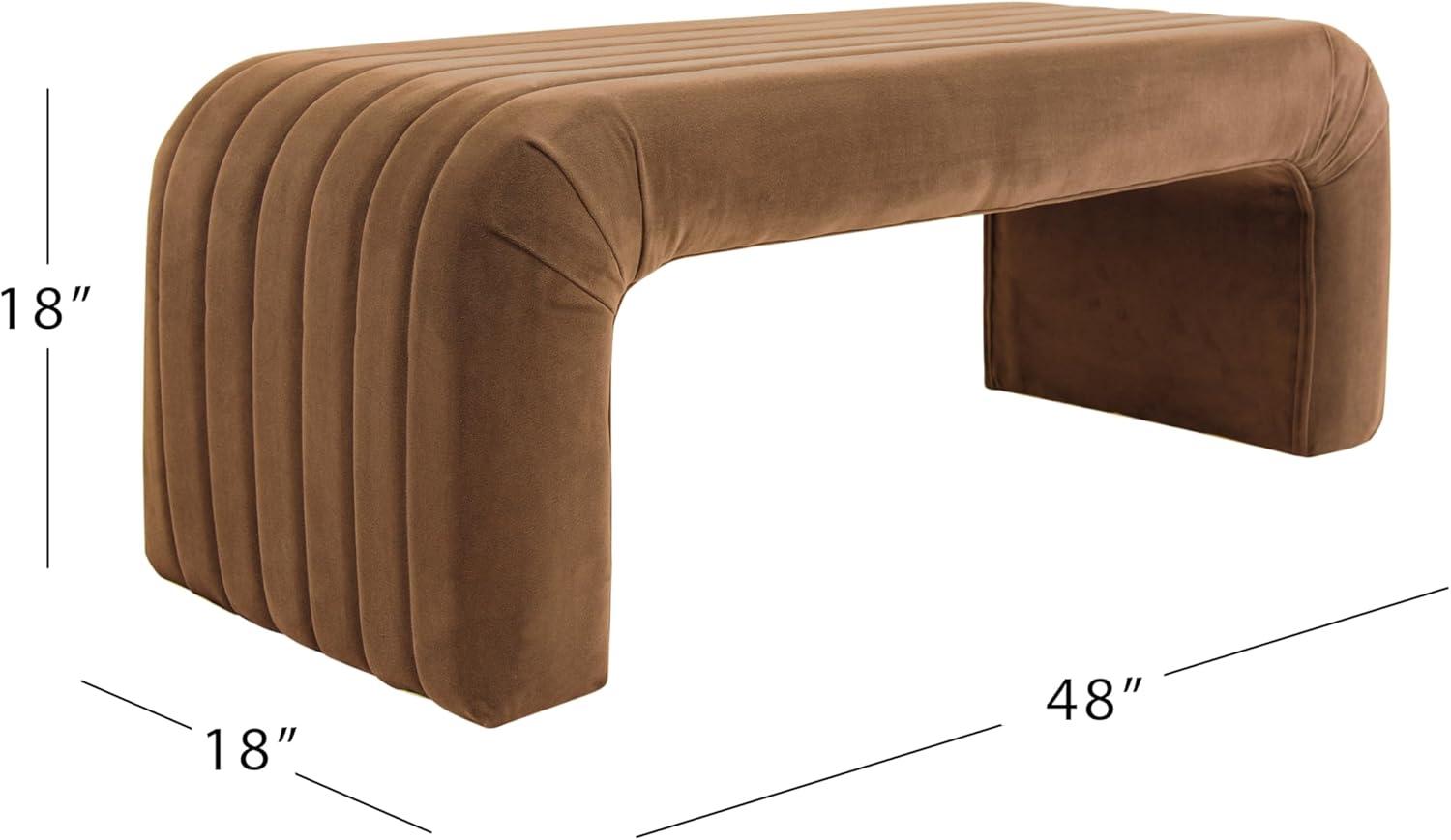 imageHomePop Modern Arch Velvet OttomanHomepop Home DcorOttoman for Living Room amp Bedroom Steel Blue VelvetRust Orange Velvet