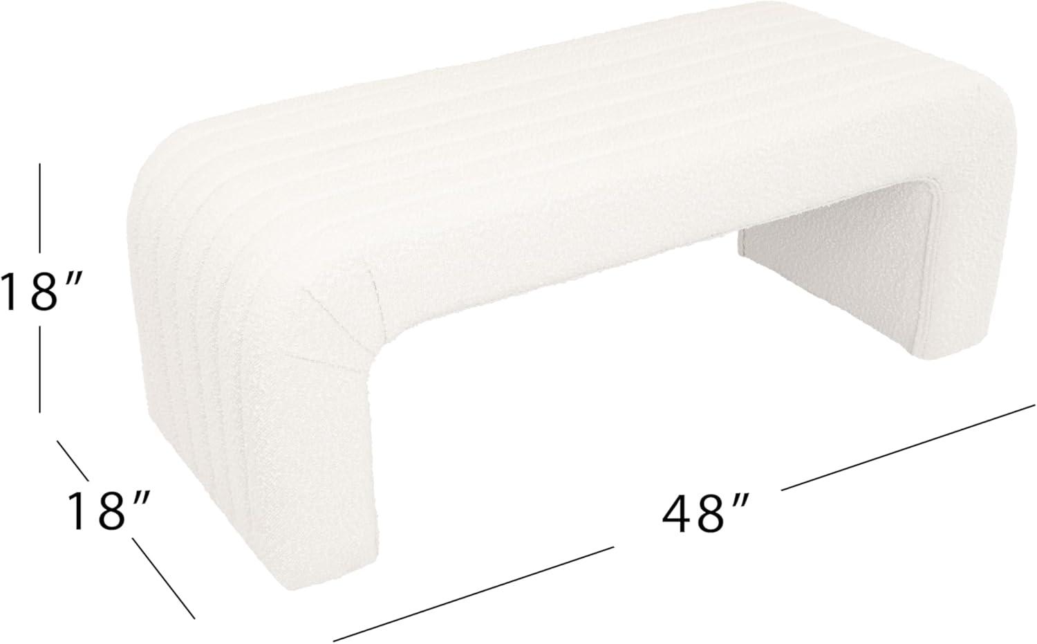imageHomePop Modern Arch Velvet OttomanHomepop Home DcorOttoman for Living Room amp Bedroom Steel Blue VelvetWhite Cream Boucle