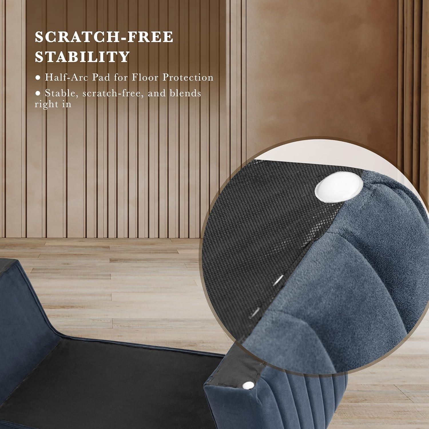 imageHomePop Modern Channel Tufted Faux Leather OttomanHomepop Home DcorOttoman for Living Room amp Bedroom Black Faux LeatherBlue Velvet
