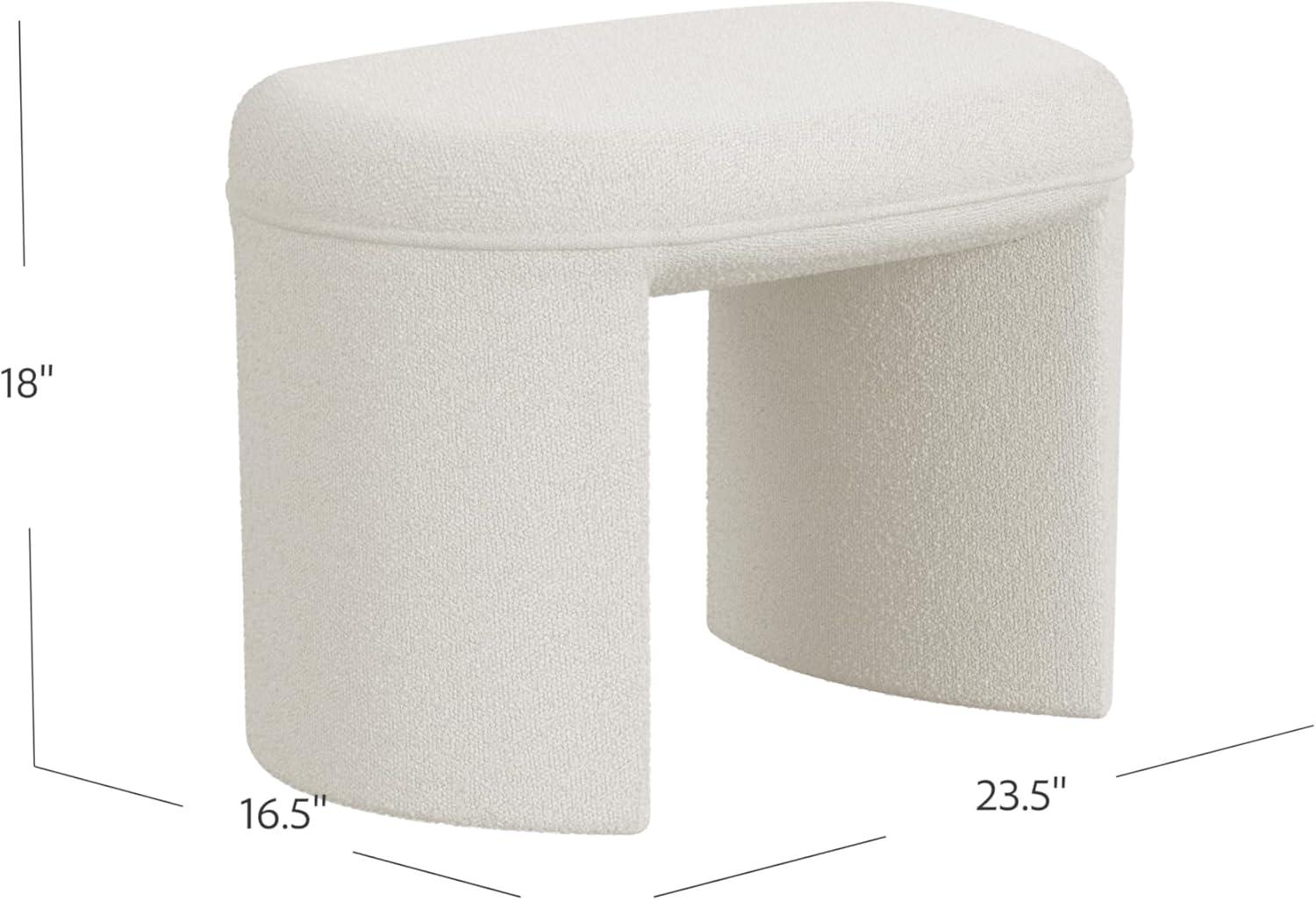 imageHomePop Modern Channel Tufted Faux Leather OttomanHomepop Home DcorOttoman for Living Room amp Bedroom Black Faux LeatherCream White Boucle