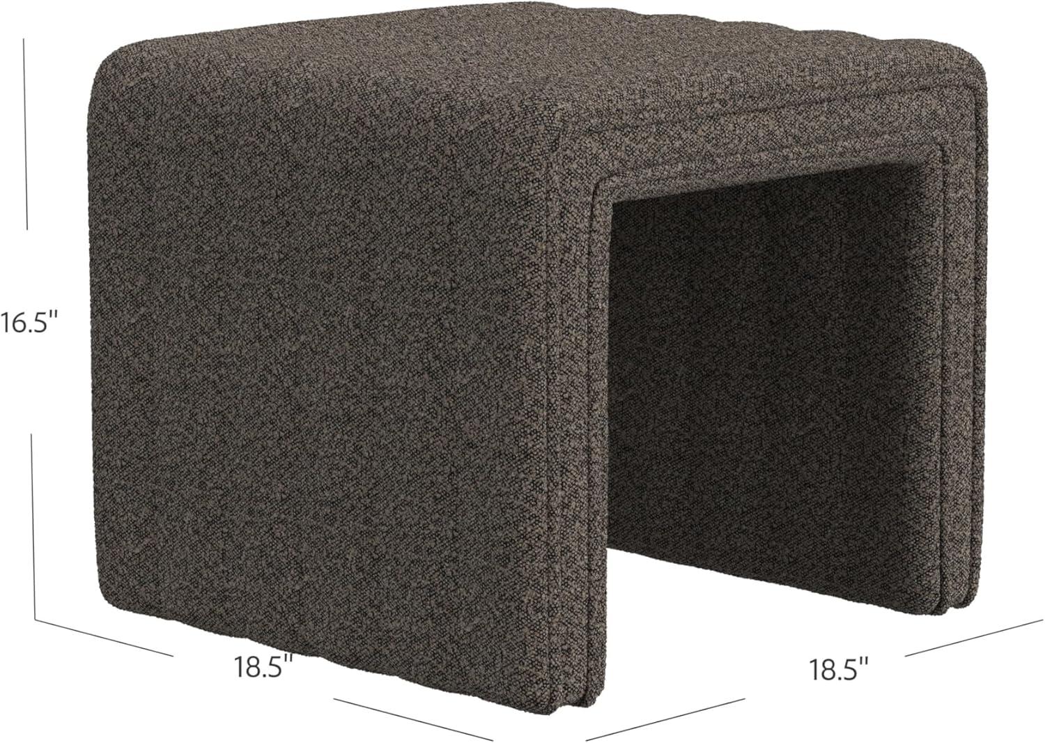 imageHomePop Modern Channel Tufted Faux Leather OttomanHomepop Home DcorOttoman for Living Room amp Bedroom Black Faux LeatherDark Brown Boucle
