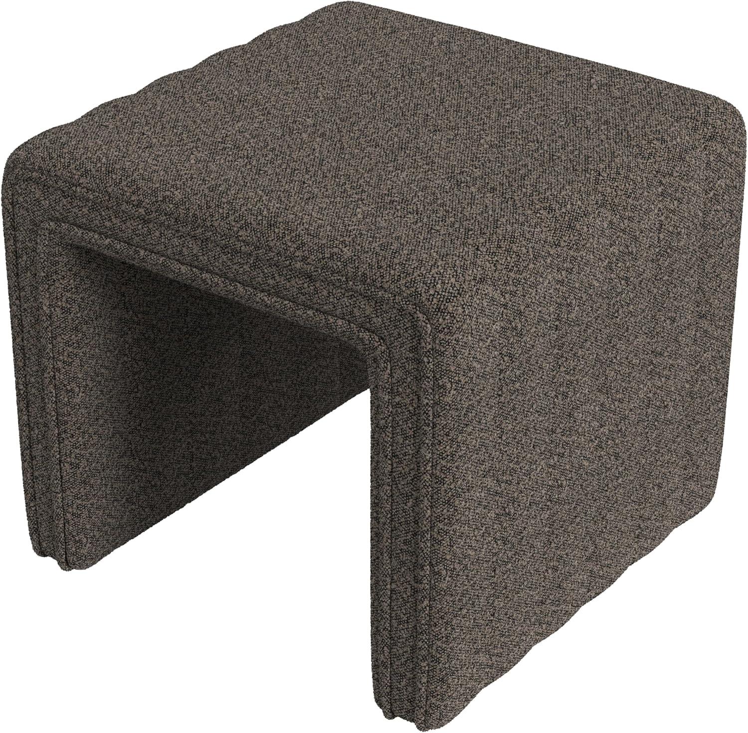 imageHomePop Modern Channel Tufted Faux Leather OttomanHomepop Home DcorOttoman for Living Room amp Bedroom Black Faux LeatherDark Brown Boucle