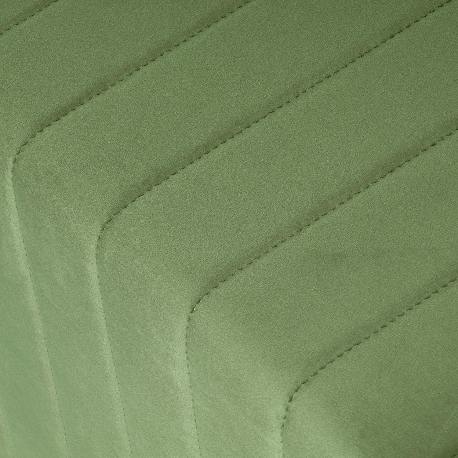imageHomePop Modern Channel Tufted Faux Leather OttomanHomepop Home DcorOttoman for Living Room amp Bedroom Black Faux LeatherGreen