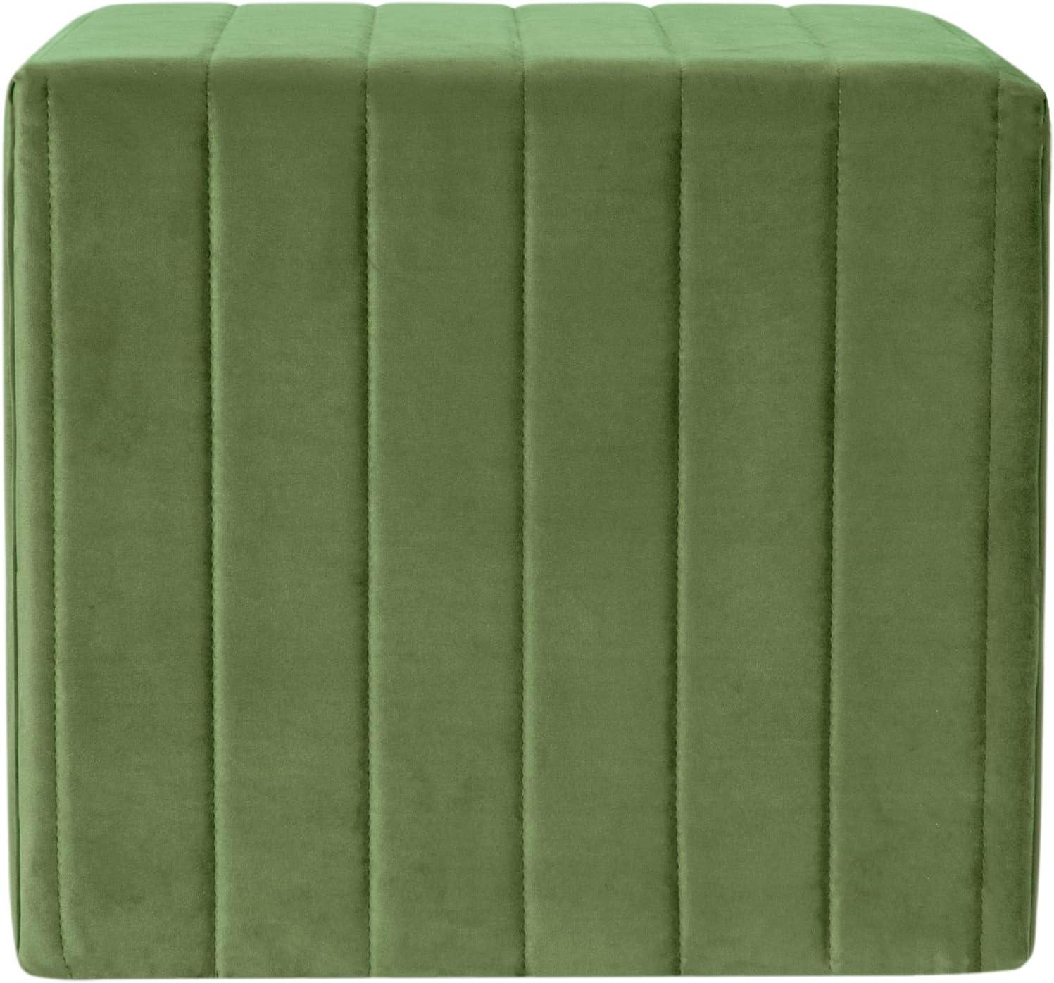 imageHomePop Modern Channel Tufted Faux Leather OttomanHomepop Home DcorOttoman for Living Room amp Bedroom Black Faux LeatherGreen