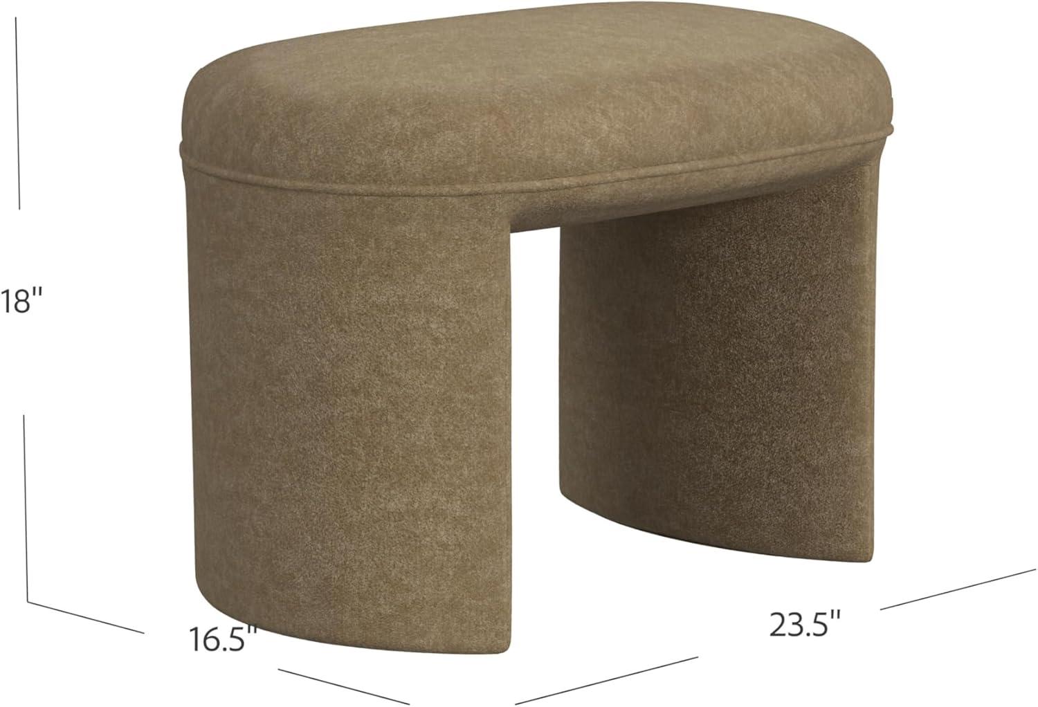 imageHomePop Modern Channel Tufted Faux Leather OttomanHomepop Home DcorOttoman for Living Room amp Bedroom Black Faux LeatherMocha Velvet