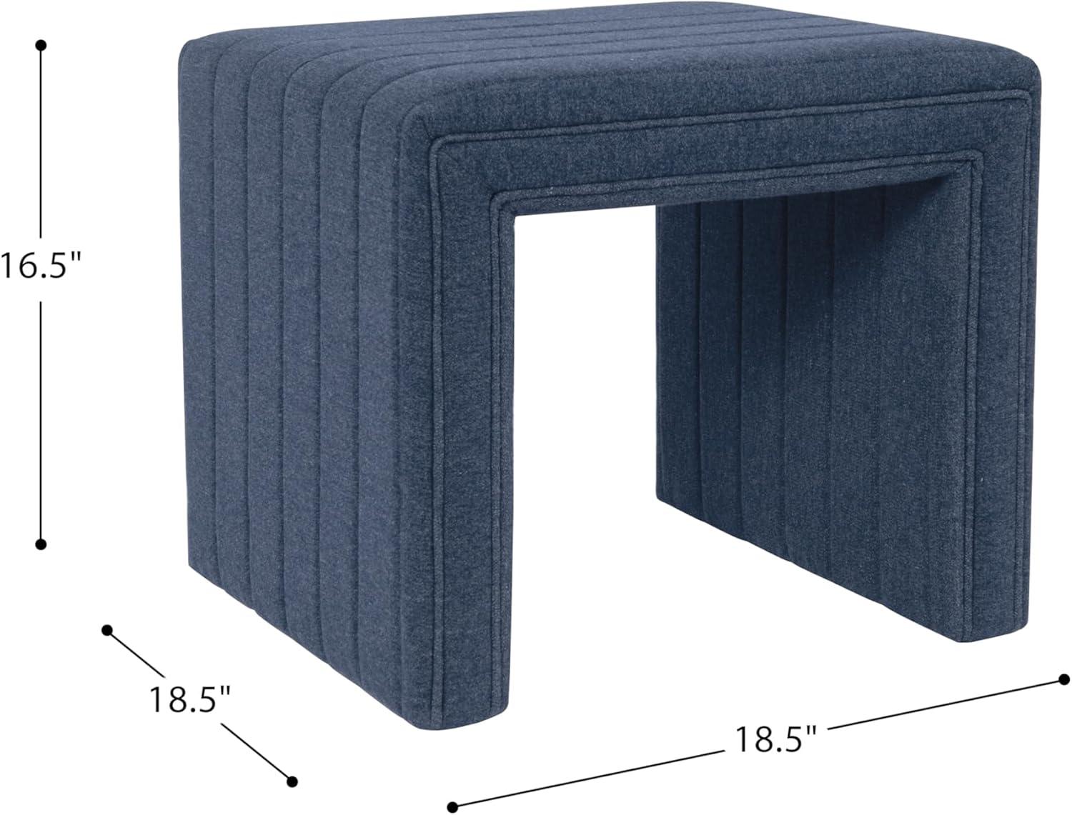 imageHomePop Modern Channel Tufted Velvet OttomanHomepop Home DcorOttoman for Living Room amp Bedroom GreenBlue Woven
