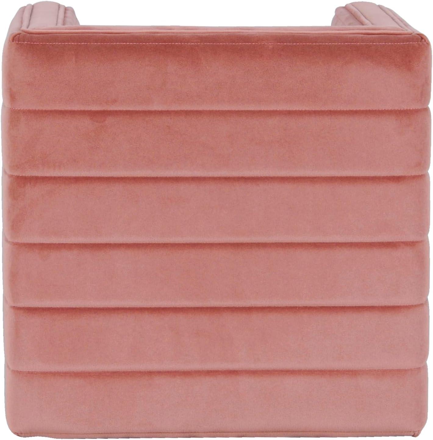 imageHomePop Modern Channel Tufted Velvet OttomanHomepop Home DcorOttoman for Living Room amp Bedroom GreenBlush Pink