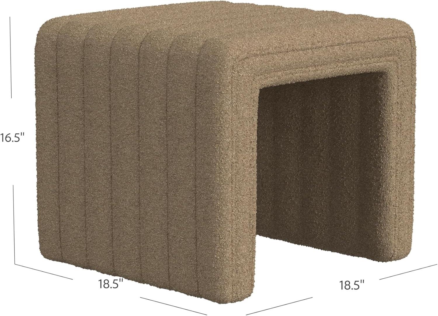 imageHomePop Modern Channel Tufted Velvet OttomanHomepop Home DcorOttoman for Living Room amp Bedroom GreenBrown Boucle