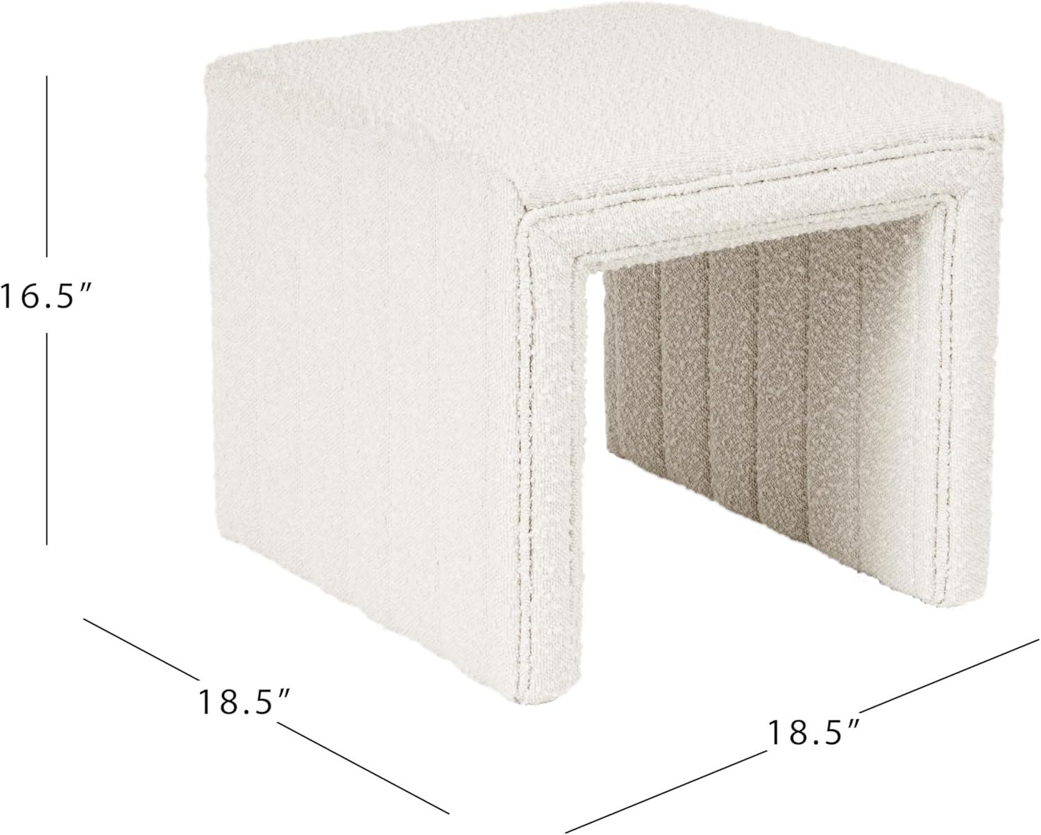 imageHomePop Modern Channel Tufted Velvet OttomanHomepop Home DcorOttoman for Living Room amp Bedroom GreenCream Boucle