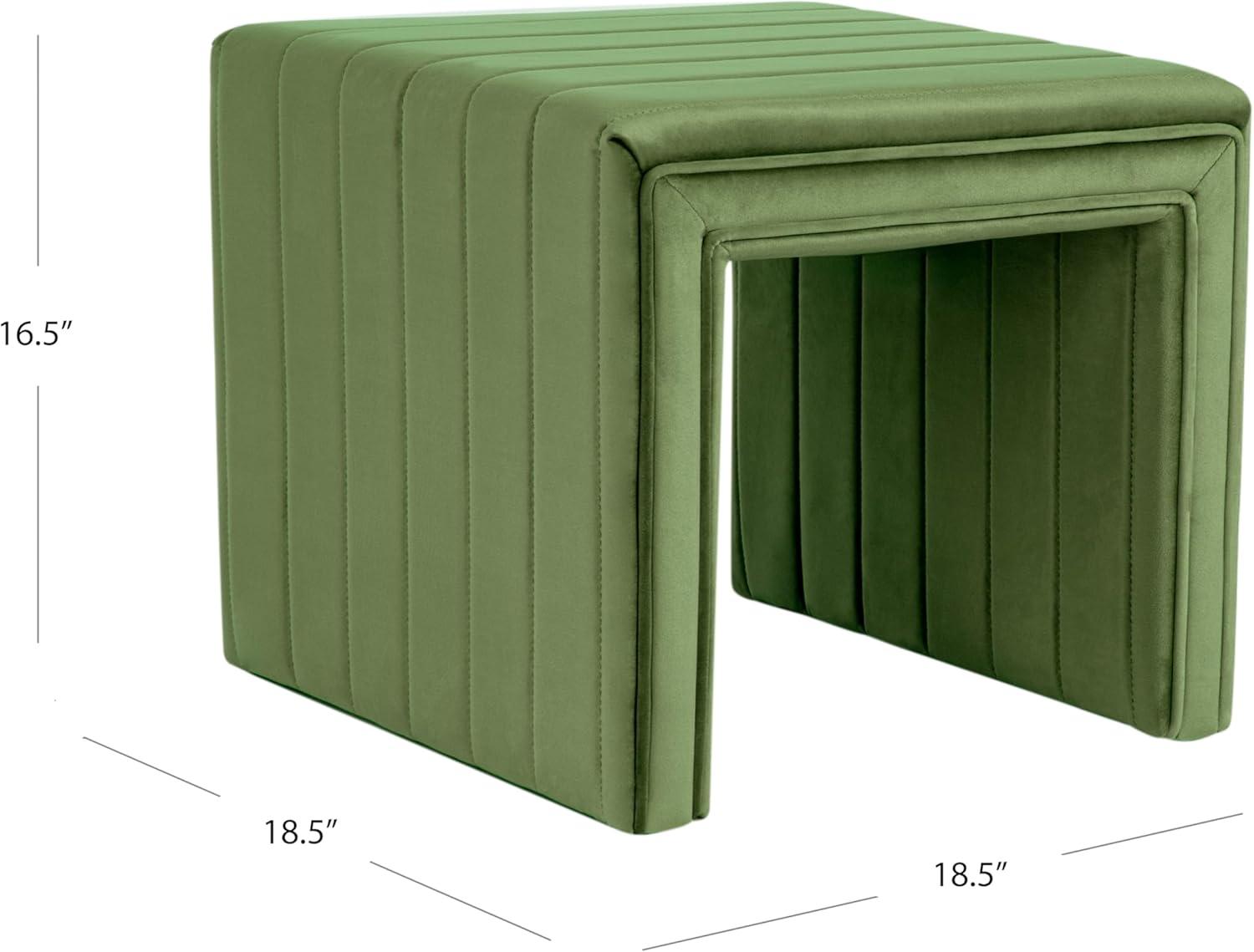 imageHomePop Modern Channel Tufted Velvet OttomanHomepop Home DcorOttoman for Living Room amp Bedroom GreenGreen