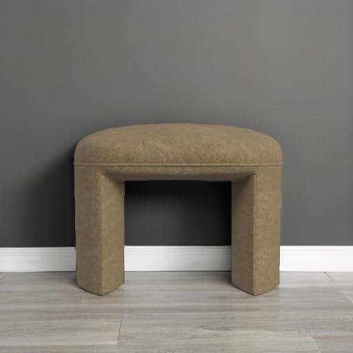 imageHomePop Modern Channel Tufted Velvet OttomanHomepop Home DcorOttoman for Living Room amp Bedroom GreenMocha Velvet