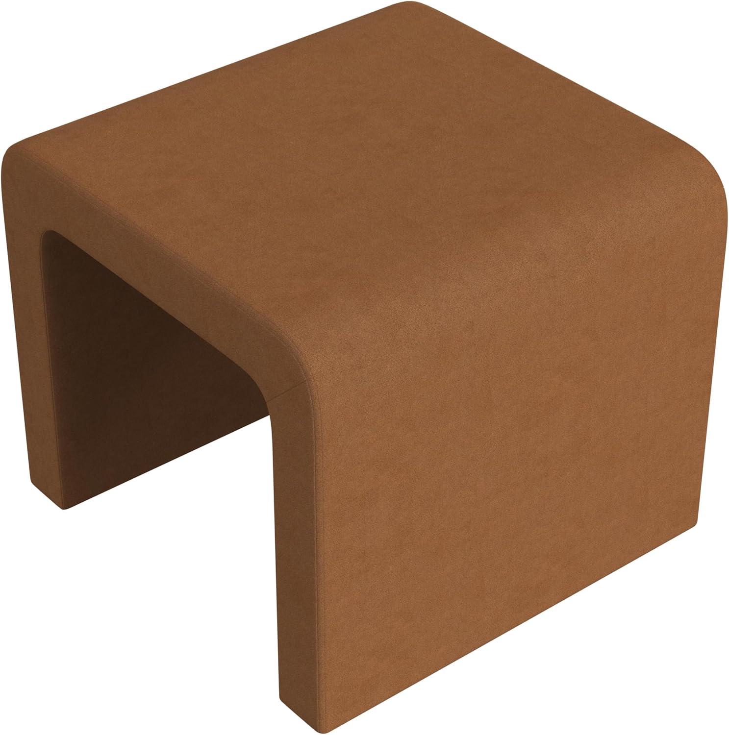 imageHomePop Modern Channel Tufted Velvet OttomanHomepop Home DcorOttoman for Living Room amp Bedroom GreenRust Orange