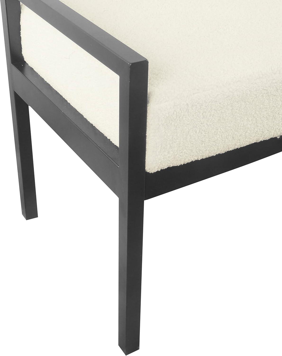 imageHomePop Modern Metal BenchBench for Living Room amp Bedroom Decorative Home Furniture Brown BoucleCream Sherpa