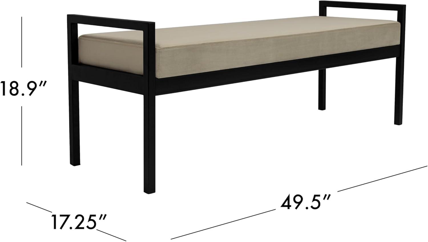 imageHomePop Modern Metal BenchBench for Living Room amp Bedroom Decorative Home Furniture Brown BoucleFawn Velvet