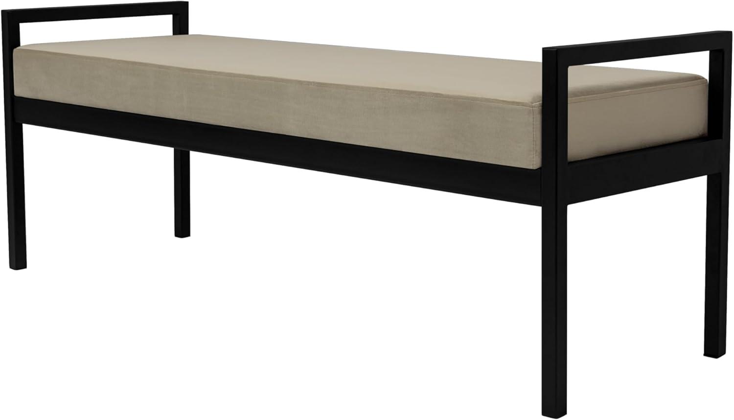 imageHomePop Modern Metal BenchBench for Living Room amp Bedroom Decorative Home Furniture Brown BoucleFawn Velvet
