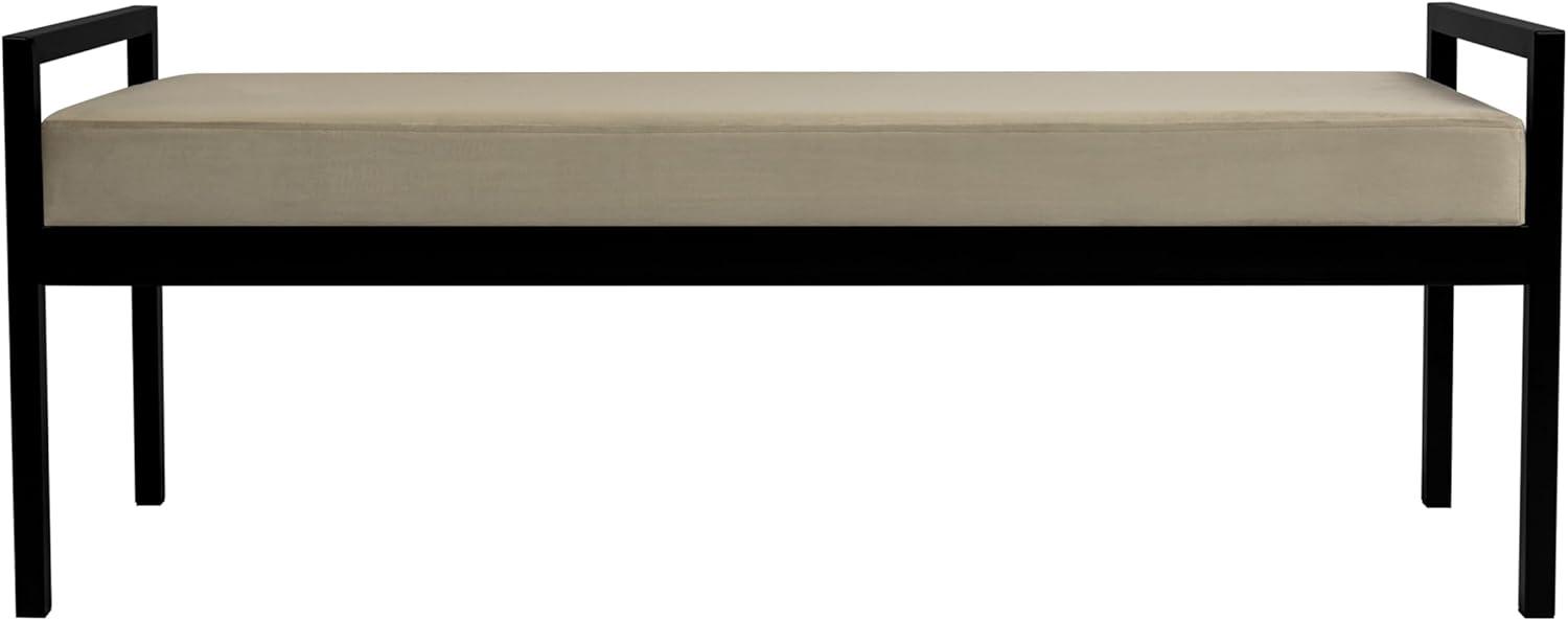 imageHomePop Modern Metal BenchBench for Living Room amp Bedroom Decorative Home Furniture Brown BoucleFawn Velvet