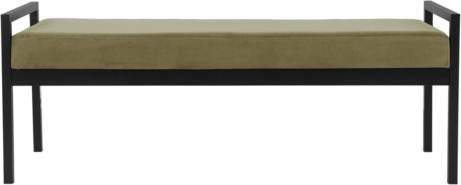 imageHomePop Modern Metal BenchBench for Living Room amp Bedroom Decorative Home Furniture Brown BoucleLight Sage Green Velvet