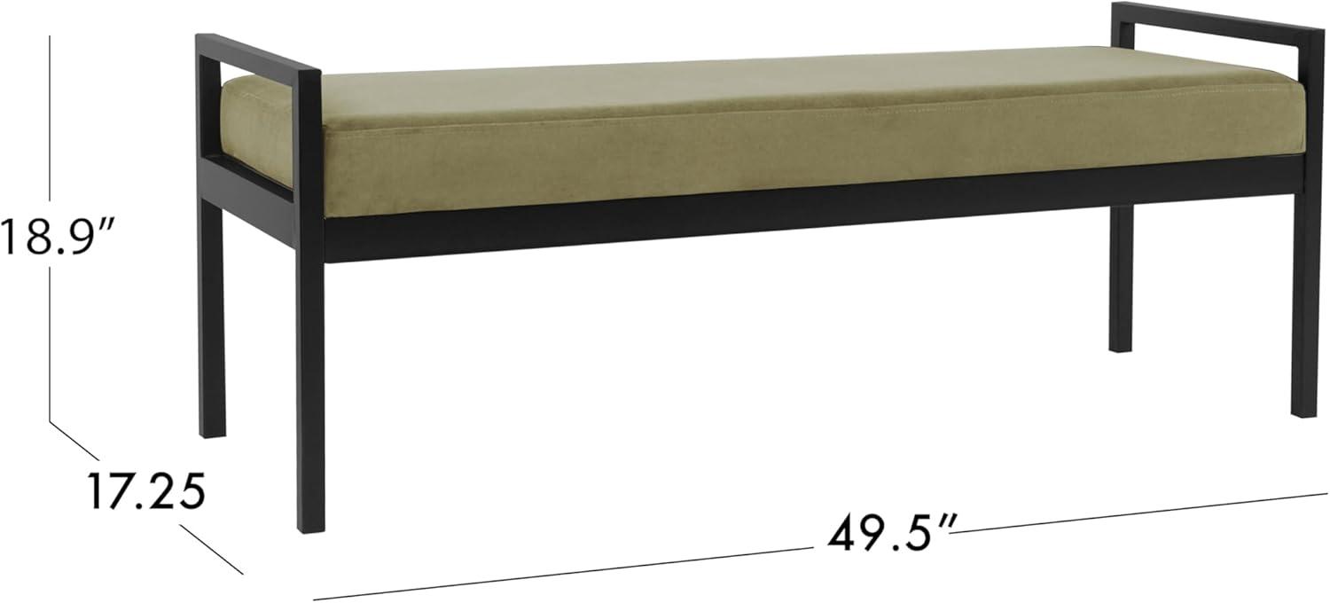 imageHomePop Modern Metal BenchBench for Living Room amp Bedroom Decorative Home Furniture Brown BoucleLight Sage Green Velvet