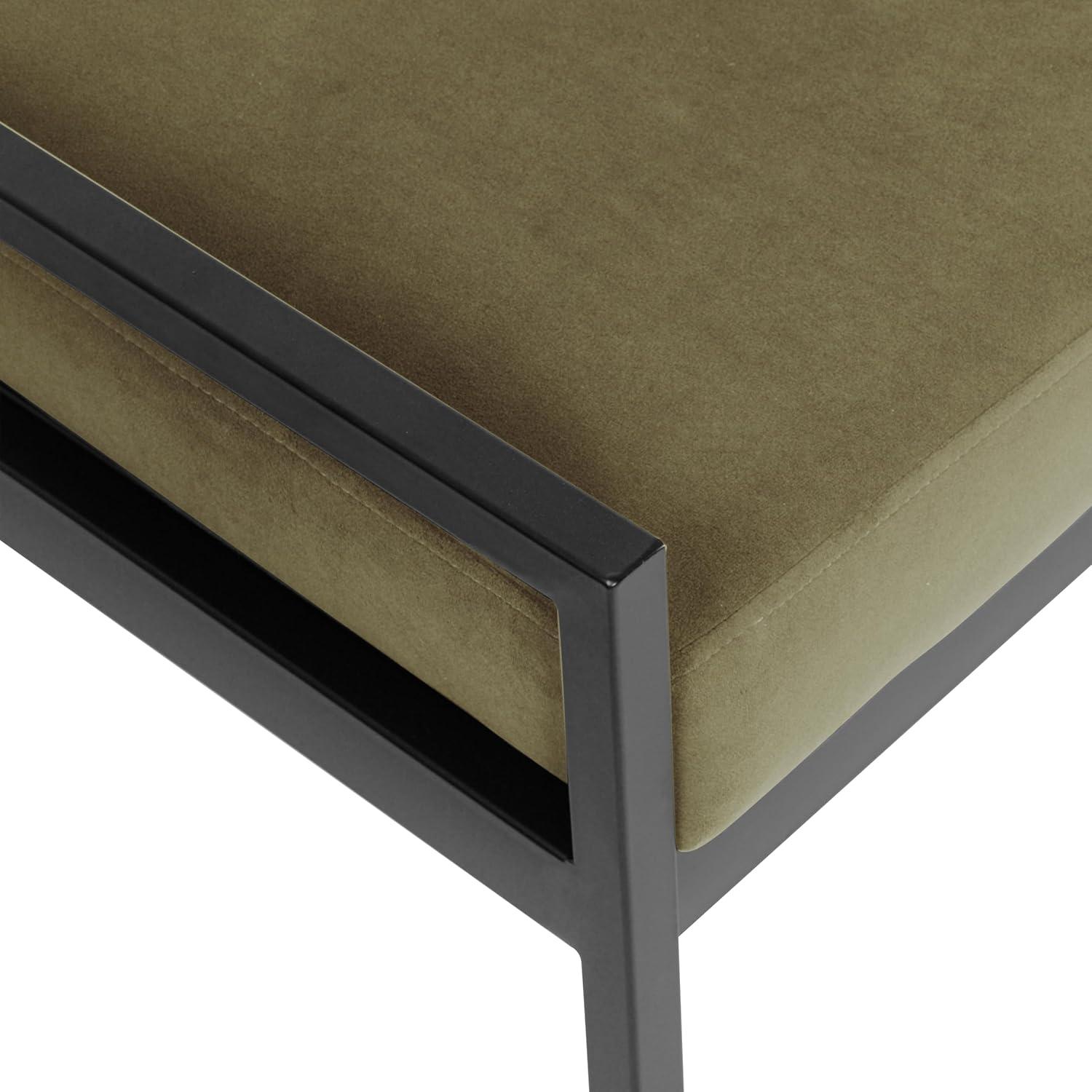 imageHomePop Modern Metal BenchBench for Living Room amp Bedroom Decorative Home Furniture Brown BoucleLight Sage Green Velvet