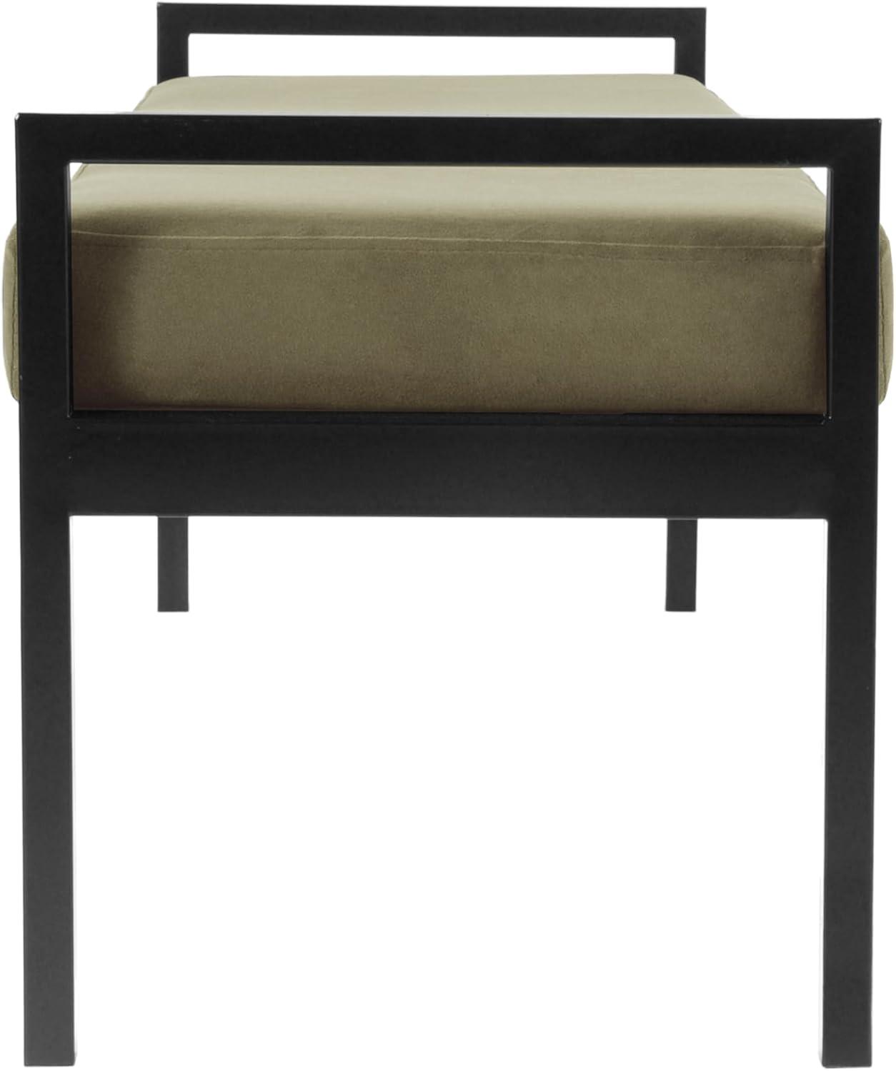 imageHomePop Modern Metal BenchBench for Living Room amp Bedroom Decorative Home Furniture Brown BoucleLight Sage Green Velvet
