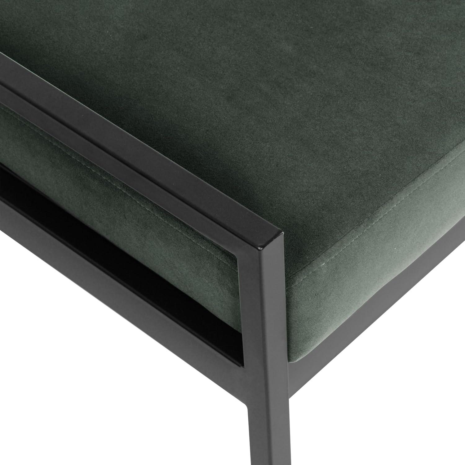 imageHomePop Modern Metal BenchBench for Living Room amp Bedroom Decorative Home Furniture Brown BoucleLoden Green Velvet