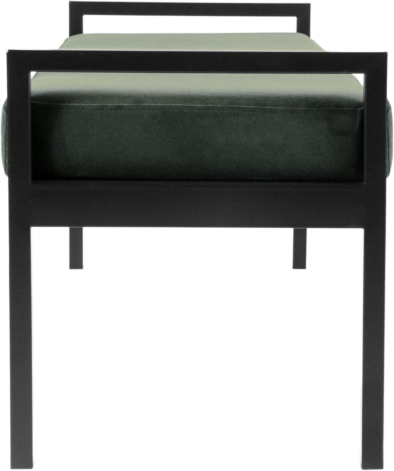 imageHomePop Modern Metal BenchBench for Living Room amp Bedroom Decorative Home Furniture Brown BoucleLoden Green Velvet