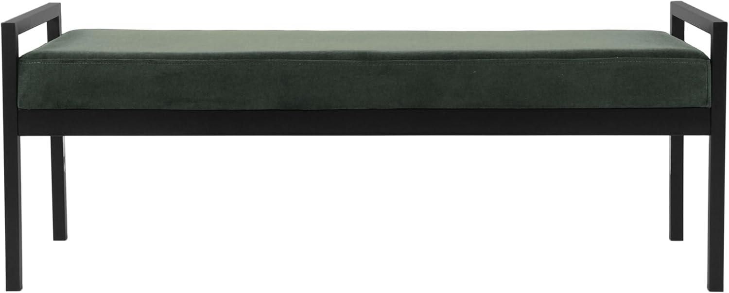imageHomePop Modern Metal BenchBench for Living Room amp Bedroom Decorative Home Furniture Brown BoucleLoden Green Velvet