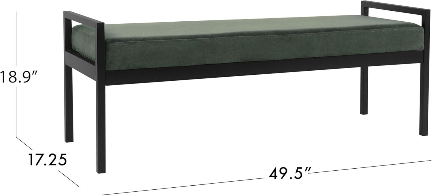 imageHomePop Modern Metal BenchBench for Living Room amp Bedroom Decorative Home Furniture Brown BoucleLoden Green Velvet