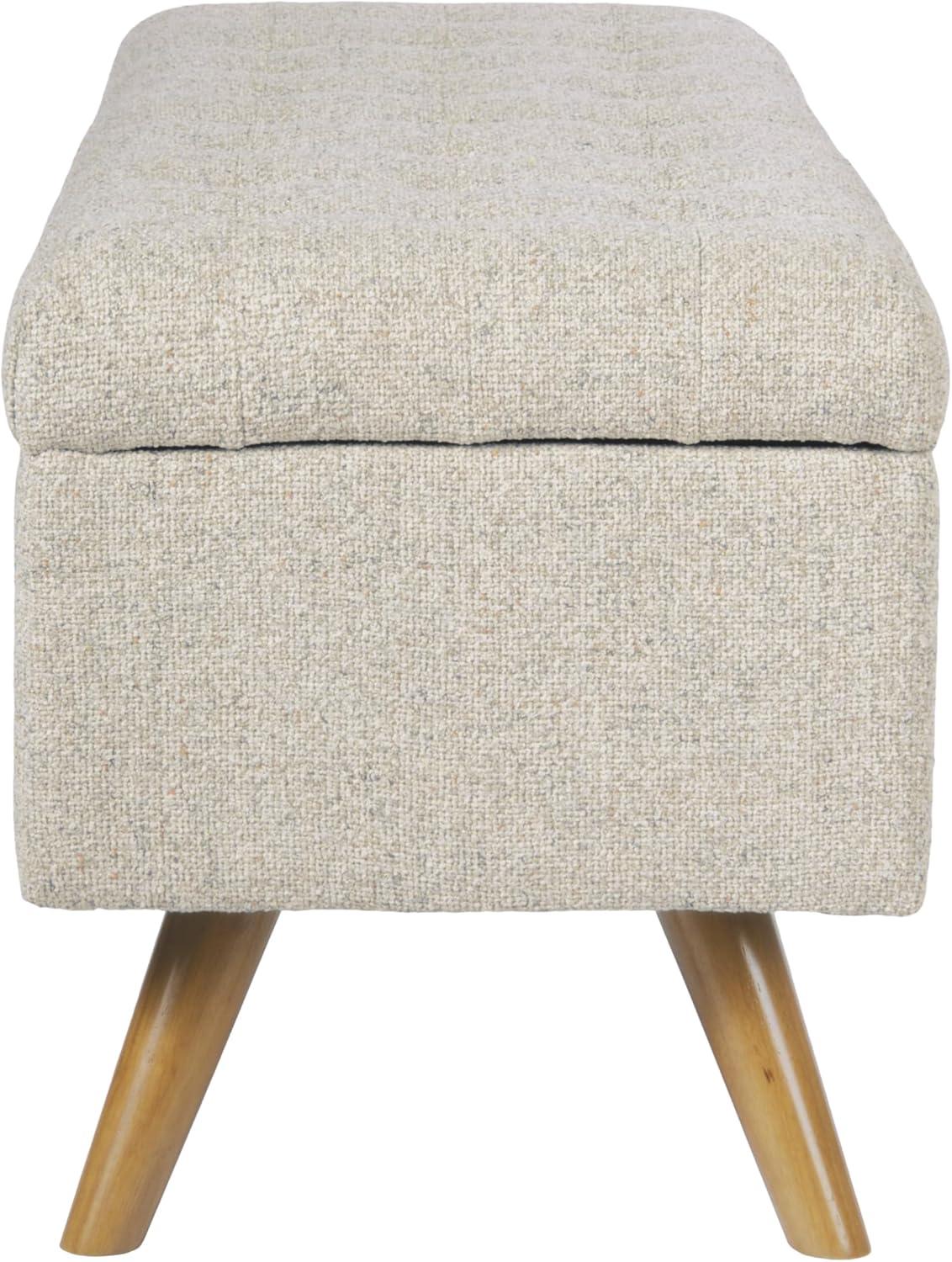 imageHomePop Modern Storage Bench Blue LargeTextured Cream Fabric